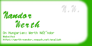 nandor werth business card